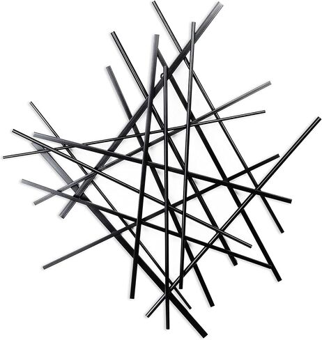 ديكور حائط معدني تجريدي من Cheung's Avalon - منحوتة سوداء حديثة مصنوعة يدويًا مقاس 28.5 بوصة لغرفة المعيشة in Kuwait