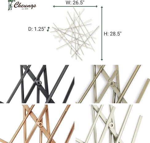 ديكور حائط معدني تجريدي من Cheung's Avalon - منحوتة سوداء حديثة مصنوعة يدويًا مقاس 28.5 بوصة لغرفة المعيشة in Kuwait