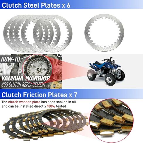 القابض والبليت CNC سلة ومجموعة لوحة الاحتكاك الصلب لياماها المحارب 350 1987-2004 رابتور 350 2004-2013 الدب الكبير 350 4x4 1987-1997 الدب الكبير 350 2x4 1996-1998 كودياك 400 1993-1998 in Saudi Arabia