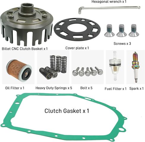 القابض والبليت CNC سلة ومجموعة لوحة الاحتكاك الصلب لياماها المحارب 350 1987-2004 رابتور 350 2004-2013 الدب الكبير 350 4x4 1987-1997 الدب الكبير 350 2x4 1996-1998 كودياك 400 1993-1998 in Saudi Arabia