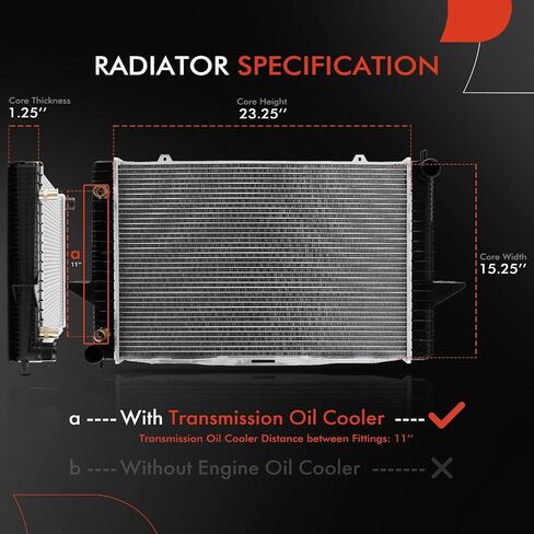 A-Premium Engine Coolant Radiator Assembly with Transmission Oil Cooler Compatible with Volvo C70, S70, V70, 1999 2000 2001 2002 2003 2004, Automatic Transmission, Replace# 86014511 in Saudi Arabia