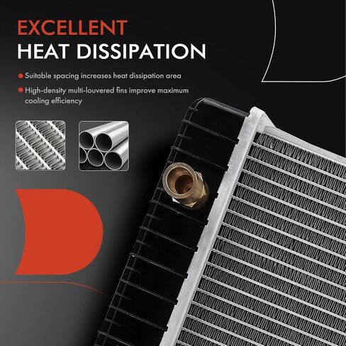 A-Premium Engine Coolant Radiator Assembly with Transmission Oil Cooler Compatible with Volvo C70, S70, V70, 1999 2000 2001 2002 2003 2004, Automatic Transmission, Replace# 86014511 in Saudi Arabia