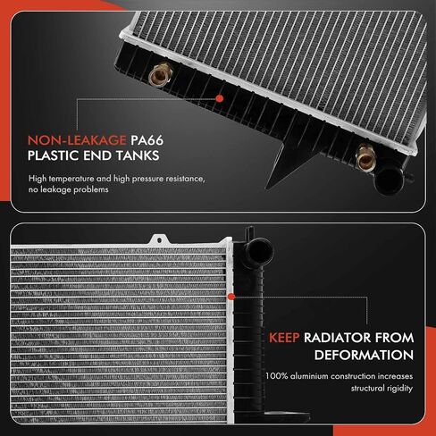 A-Premium Engine Coolant Radiator Assembly with Transmission Oil Cooler Compatible with Volvo C70, S70, V70, 1999 2000 2001 2002 2003 2004, Automatic Transmission, Replace# 86014511 in Saudi Arabia