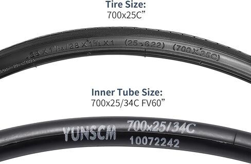 YUNSCM 2-PCS 700C إطارات الدراجة 700 x 25C/25-622 و700C أنابيب الدراجة صمام بريستا متوافق مع إطارات الدراجة الطريق 700x25C 700x26C وأنابيب (Y-907) in Saudi Arabia