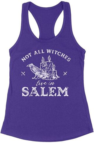 Not All Witches Live in Salem Tank Top Fitted Racerback Women's in Saudi Arabia