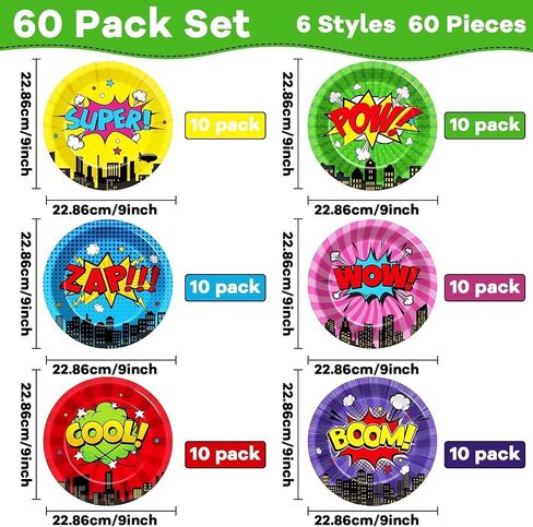60 Pcs Super Theme Hero Party Plates for Super Theme Hero Birthday Party Decorations 9in Super Theme Hero Party Paper Plates Disposable Super Theme Hero Party Plates for Hero Birthday Party Supplies in Saudi Arabia