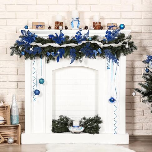 75 Pcs Christmas Glitter Picks Artificial Christmas Tree Picks and Sprays for Tree 5 Styles Berries Stems Cedar Bay Leaves Fern Pine Branches for Vase Fillers Wreath Garland(White) in Saudi Arabia