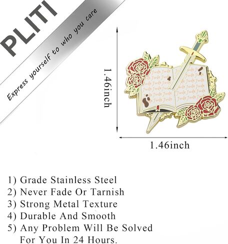 PLITI The Cruel Prince Enamel Pin Bookish Gift The Cruel Prince Inspired Gifts Fantasy Book Lover Gift Jude and Cardan Gifts in Saudi Arabia
