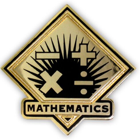 PinMart Black and Gold Mathematics Student School Teacher Lapel Pin in Saudi Arabia