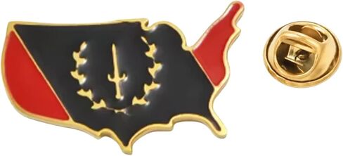 Black American Heritage Map Flag Brooch Stainless Steel Brooches Jewelry for Women Men, Black American Heritage Map Flag Pin Brooch Badge Lapel Pin in Saudi Arabia