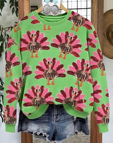 AIMITAG Fall Wildflower Sweatshirt Women Casual Long Sleeve Printed Flowers Shirts Boho Cottagecore Floral Autumn Pullover in Kuwait
