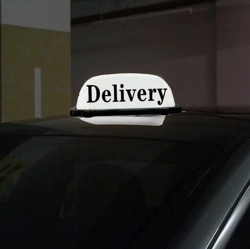 Delivery Taxi Top Light Taxis Sign Cab Roof Top Illuminated Sign LED Lights Sealed Base with 3m Power Cable Delivery Signs Light- 12V Magnetic Base Waterproof Taxi. Dome Lights in Saudi Arabia