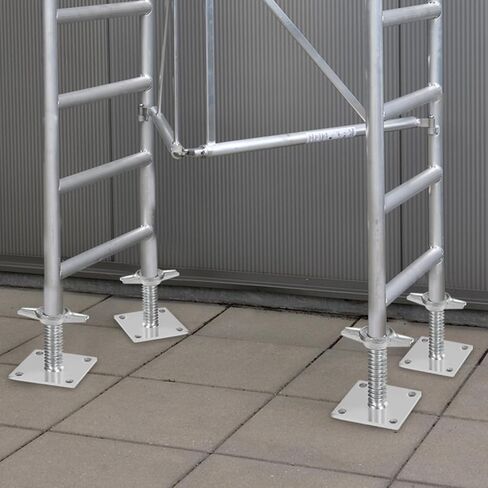 vevor 4-pack مقابس تسوية قابلة للتعديل، 18.2 في ارتفاع قابل للتعديل و3307 رطل/1500 كجم إجمالي سعة الحمولة سقالة الرافعات، الصلبة الكربون الصلب الرافعات اللولبية لمعدات السقالات على طراز الخباز، فضي in Saudi Arabia