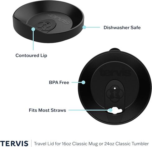 كوب Tervis 1141731 معزول بعلم ولاية تينيسي مع غلاف وغطاء أحمر، 16oz، شفاف in Kuwait