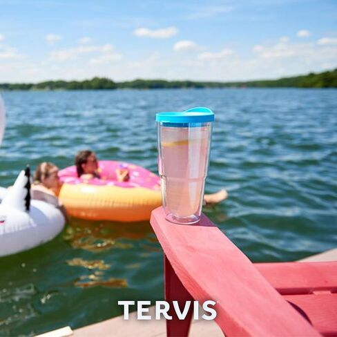 كوب Tervis 1141731 معزول بعلم ولاية تينيسي مع غلاف وغطاء أحمر، 16oz، شفاف in Kuwait