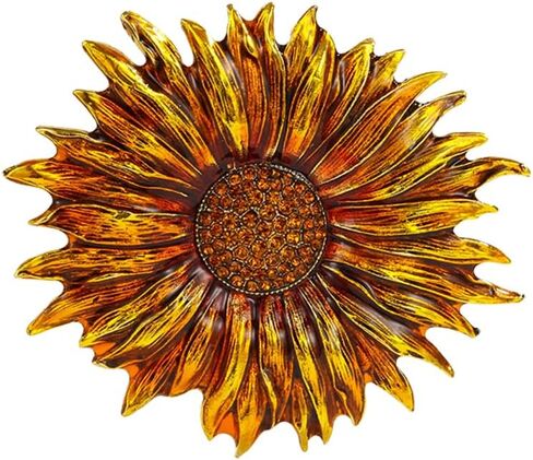 Gold Sunflower Brooch Pin for Women Rhinestone Large Flower Brooch Lapel Pins Crystal Dress Suit Brooch Pins Clothes Hat Bag Accessories Jewelry in Saudi Arabia