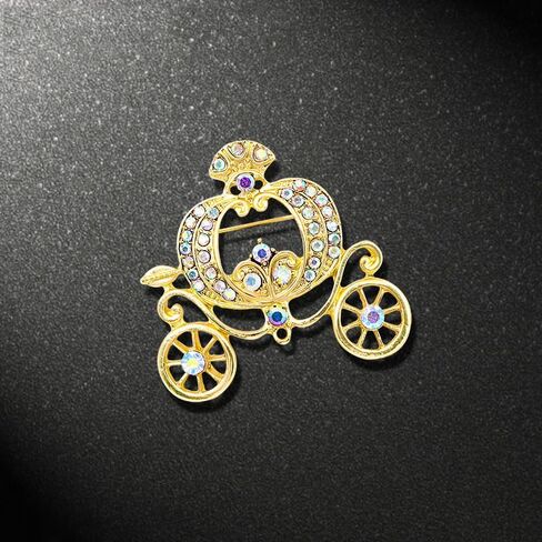 Rhinestone Pumpkin Carriage Brooch Pin for Women Girls Unisex Fashion Enamel Halloween Thanksgiving Brooches Lapel Pins Cute Fun Fall Holiday Festival Ornament Hat Bag Suit Dress Accessories Jewelry Gift in Kuwait