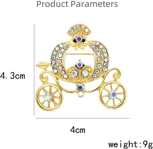 Rhinestone Pumpkin Carriage Brooch Pin for Women Girls Unisex Fashion Enamel Halloween Thanksgiving Brooches Lapel Pins Cute Fun Fall Holiday Festival Ornament Hat Bag Suit Dress Accessories Jewelry Gift in Kuwait