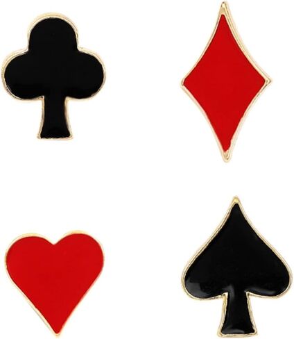 4-8Pcs Poker Playing Cards Brooch Pin for Women Enamel Red Heart A Ace Playing Cards Brooch Pin Gambling Casino Jewelry Gift in Saudi Arabia