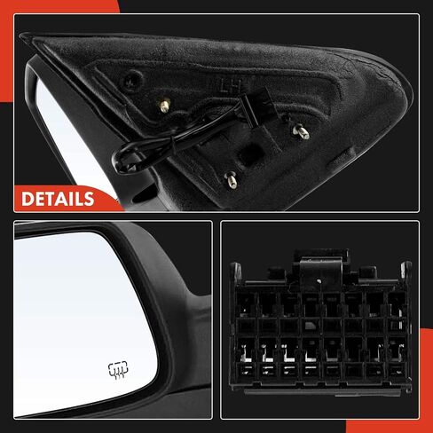 A-Premium Pair (2) Driver and Passenger Side Power Door Mirror - Compatible with Jeep WK Series Grand Cherokee 2005-2010 - Heated Manual-Folding Black Outside Rear View Mirror in Saudi Arabia