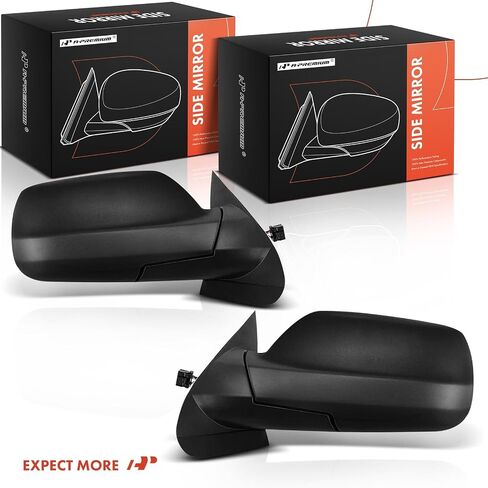 A-Premium Pair (2) Driver and Passenger Side Power Door Mirror - Compatible with Jeep WK Series Grand Cherokee 2005-2010 - Heated Manual-Folding Black Outside Rear View Mirror in Saudi Arabia