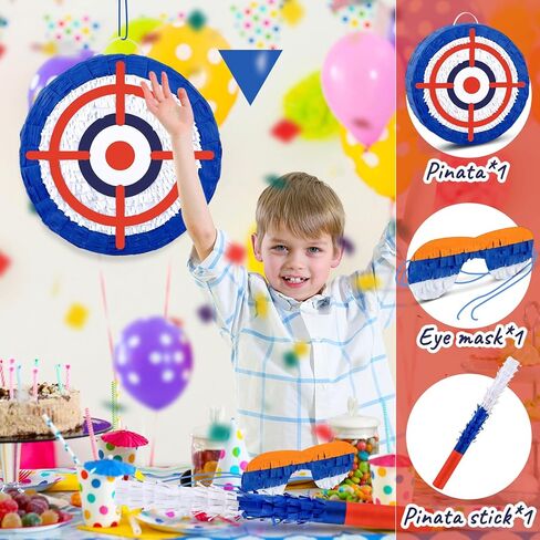 Deekin 3 Pcs Cute Piñata Set Include Stick Eye Mask Large Money Piñata for Kids Music Science School Sports Bridal Shower Birthday Party Decorations Supplies in Kuwait
