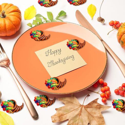 Cinnvoice 60 Pcs Thanksgiving Cornucopia Craft Kit Mini Flatback Resin Charms for Autumn Thanksgiving Table Centerpiece DIY Craft Embellishment Hairpin Harvest Cornucopia Fall Dining Table Decoration in Saudi Arabia