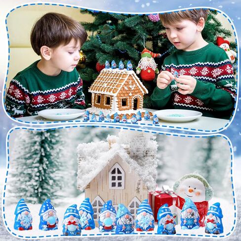 Yaomiao 60 Pcs Fall Thanksgiving Mini Resin Gnomes Figures Resin Mini Statues Maple Leaves Pumpkin Snowflake Gnomes Table Decor for Winter Fall Christmas Festive Home Kitchen Tiered Tray in Saudi Arabia