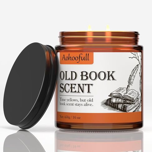 هدايا الشموع المعطرة لمحبي الكتب، شموع شمع الصويا، أفكار هدايا مستوحاة من شمعة الخريف للقراء، النساء، دودة الكتب، أمين المكتبة، الرجال، الصديق، 118 مل in Saudi Arabia