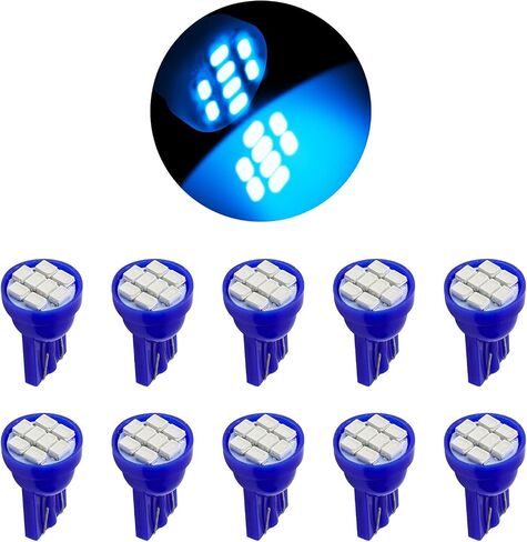 10 قطع 194 لمبة LED، 12 فولت T10 194 168 مصابيح إضاءة LED لأداة قياس لوحة السيارة، لمبة بديلة LED للوحة قياس لوحة السيارة، لمبة مصباح خريطة القبة الداخلية للسيارة (أحمر) in Saudi Arabia