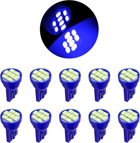 10 قطع 194 لمبة LED، 12 فولت T10 194 168 مصابيح إضاءة LED لأداة قياس لوحة السيارة، لمبة بديلة LED للوحة قياس لوحة السيارة، لمبة مصباح خريطة القبة الداخلية للسيارة (أحمر) in Kuwait