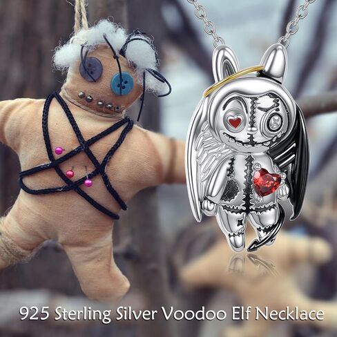 Voodoo Doll/Teddy Bear Necklace 925 Sterling Silver Pendant Necklace Jewelry Gifts for Women in Kuwait