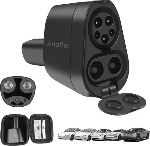 J1772 to Tesla Adapter, 80 Amp 250V Max Fit All SAE J1772 Chargers for Tesla Model S, 3, X, Y, Cybertruck, Passed CE/ROHS/FCC, SAE J1772 EV Adapter for Tesla Fast and Safe Charging for Tesla Owners in Saudi Arabia