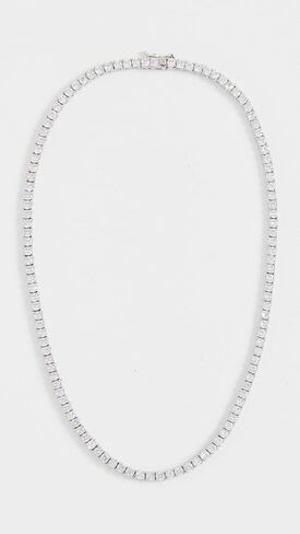 SHASHI Women's Medium Tennis Necklace, Silver, One Size in Saudi Arabia
