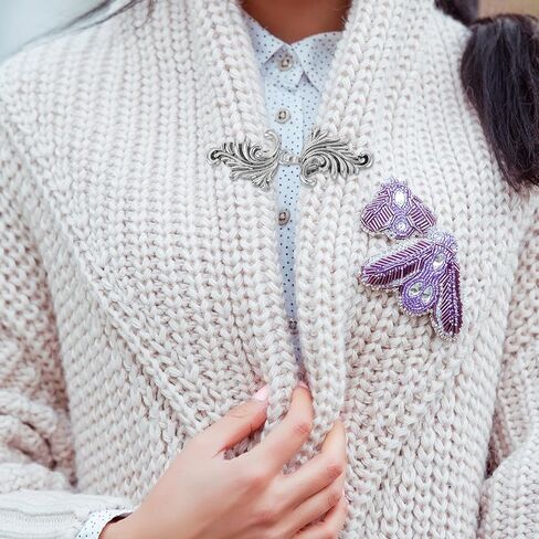 uxcell Vintage Sweater Clips, Cape Cloak Clasp Retro Cardigan Clips Shawl Collar Clasp Dress Shirt Brooch Clip in Saudi Arabia