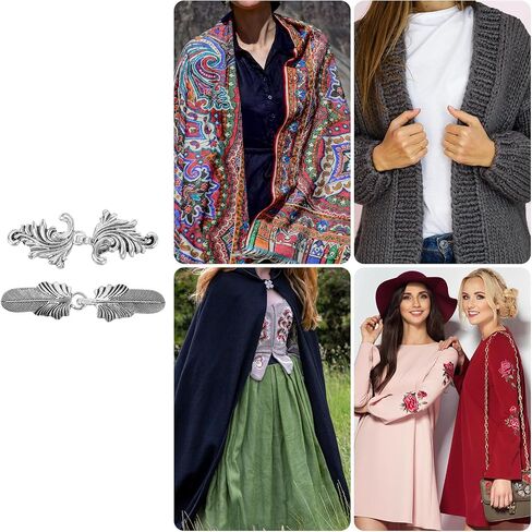 uxcell Vintage Sweater Clips, Cape Cloak Clasp Retro Cardigan Clips Shawl Collar Clasp Dress Shirt Brooch Clip in Saudi Arabia