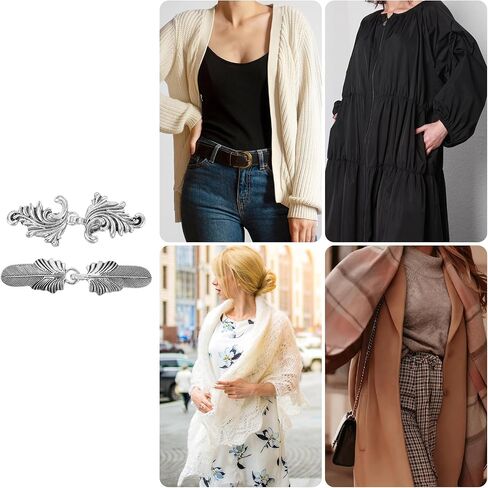 uxcell Vintage Sweater Clips, Cape Cloak Clasp Retro Cardigan Clips Shawl Collar Clasp Dress Shirt Brooch Clip in Saudi Arabia