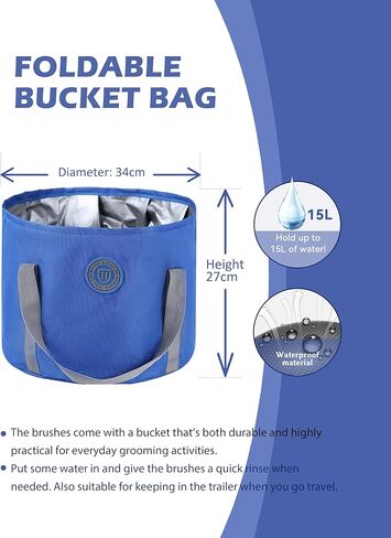 مجموعة هاريسون هوارد هورس للخيول كيت مجموعة فرشاة الخيول مع مجموعة فرشاة الحصان مع حقيبة منظم ناعم الأزرق in Kuwait