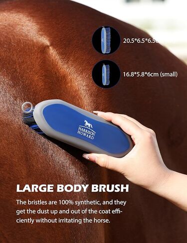 مجموعة هاريسون هوارد هورس للخيول كيت مجموعة فرشاة الخيول مع مجموعة فرشاة الحصان مع حقيبة منظم ناعم الأزرق in Kuwait
