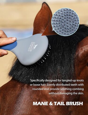 مجموعة هاريسون هوارد هورس للخيول كيت مجموعة فرشاة الخيول مع مجموعة فرشاة الحصان مع حقيبة منظم ناعم الأزرق in Kuwait