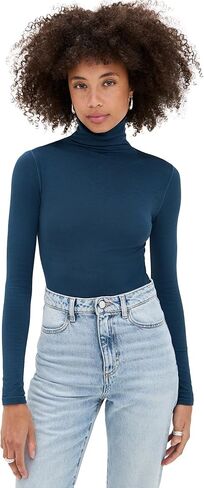 Wolford Colorado String Body For Women Long-Sleeve Turtleneck Bodysuit Shiny Finish Cotton Blend Interior Seamless Design in Kuwait