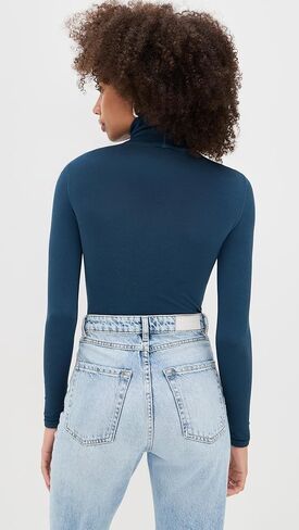 Wolford Colorado String Body For Women Long-Sleeve Turtleneck Bodysuit Shiny Finish Cotton Blend Interior Seamless Design in Kuwait