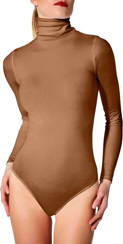 Wolford Colorado String Body For Women Long-Sleeve Turtleneck Bodysuit Shiny Finish Cotton Blend Interior Seamless Design in Saudi Arabia