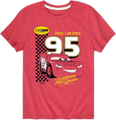 ديزني - سيارات - McQueen 95 I Am Speed ​​- تي شيرت قصير الأكمام للأطفال الصغار والشباب in Saudi Arabia