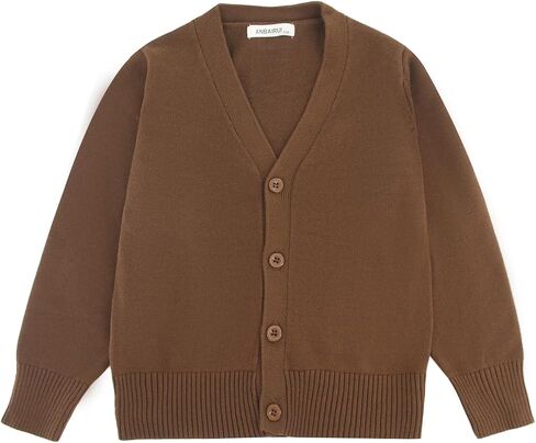 Unisex Uniform Cardigan for Girls Boys, Button Down V-Neck Long Sleeve Cotton Sweaters for 5-14Y in Saudi Arabia