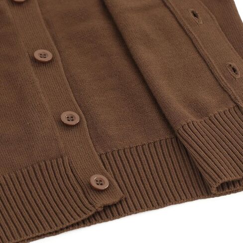Unisex Uniform Cardigan for Girls Boys, Button Down V-Neck Long Sleeve Cotton Sweaters for 5-14Y in Saudi Arabia