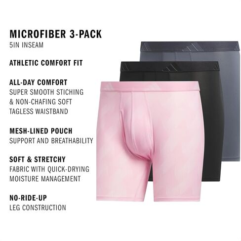 adidas Men's Microfiber 3-Pack Boxer Brief in Saudi Arabia