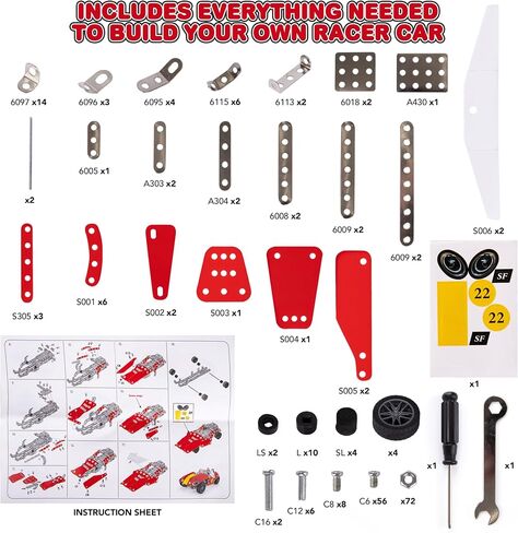 ArtCreativitive Metal الحفارات المعدنية طقم بناء لعبة - 256 جهاز كمبيوتر - طقم بناء المعادن الجذعية للأطفال - لعبة بناء معدنية كبيرة مع عجلات متحركة وذراع - بناء مجموعة البناء المعدنية حفارة خاصة بك in Saudi Arabia