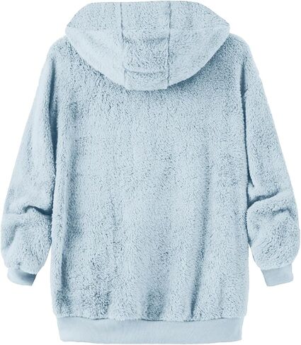 Fleece Hoodie for Women Zip Up Hoodies Plus Size Fuzzy Fleece Jacket Sherpa Jackets with Hood Winter Coats Teddy Coat in Saudi Arabia