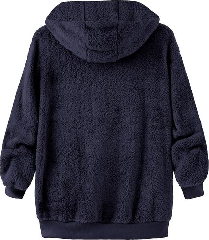 Fleece Hoodie for Women Zip Up Hoodies Plus Size Fuzzy Fleece Jacket Sherpa Jackets with Hood Winter Coats Teddy Coat in Saudi Arabia